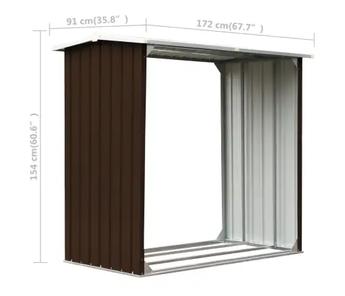 Malkas Nojume, Brūna, 172X91X154 Cm, Cinkots Tērauds Vidaxl