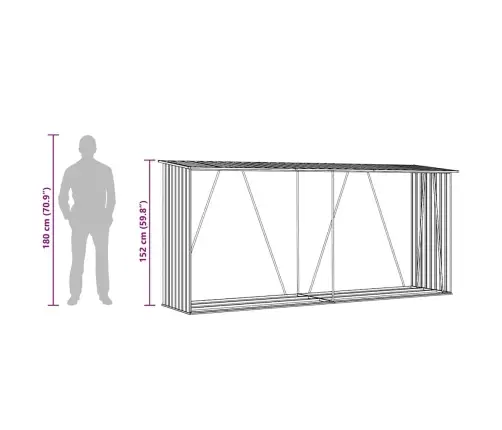 Malkas Nojume, Brūna, Cinkots Tērauds, 330X84X152 Cm Vidaxl