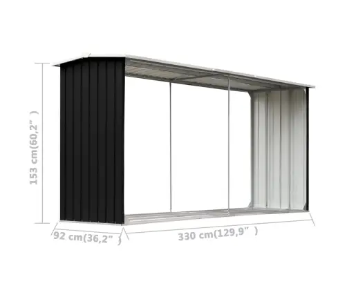 Sodo Malkinė, Antracito, 330X92X153cm Galvanizuotas Plienas