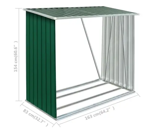 Puukuur Tsingitud Terasest, 163 X 83 X 154 cm Roheline