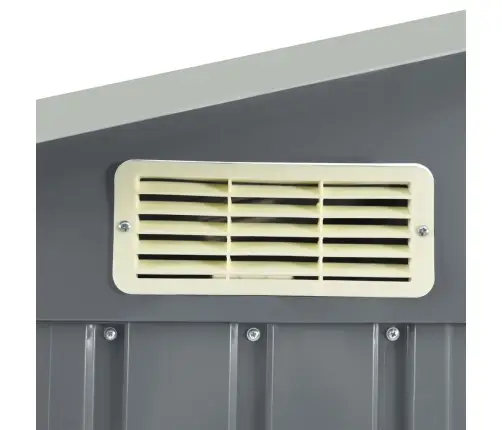 Dārza Šķūnis Ar Plauktu, Pelēks, 205X130X183 Cm, Dzelzs Vidaxl