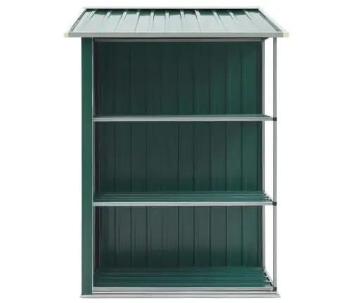 Dārza Šķūnis Ar Plauktu, Zaļš, 205X130X183 Cm, Dzelzs Vidaxl