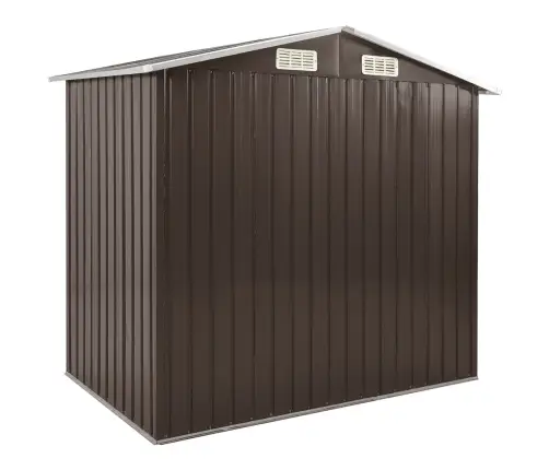 Dārza Šķūnis Ar Plauktu, Brūns, 205X130X183 Cm, Dzelzs Vidaxl