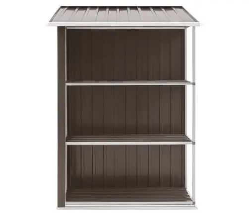 Dārza Šķūnis Ar Plauktu, Brūns, 205X130X183 Cm, Dzelzs Vidaxl