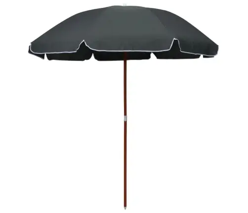 Dārza Saulessargs Ar Tērauda Kātu, 240 Cm, Antracītpelēks Vidaxl