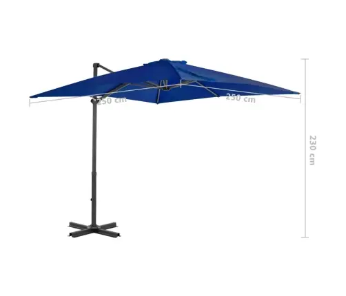 Konsooldisainiga Päikesevari, Alumiinium, 250X250 Cm Sinine