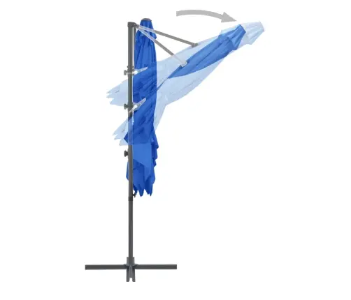 Konsooldisainiga Päikesevari, Teraspost, Sinine, 250 X 250 Cm