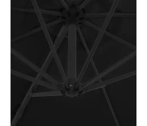 Gembinis Sodo Skėtis Su Plieniniu Stulpu, Juodas, 300Cm