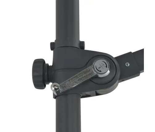 Gembinis Sodo Skėtis Su Plieniniu Stulpu, Juodas, 300Cm