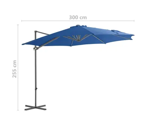 Konsooldisainiga Päikesevari, Teraspost, Taevasinine 300 Cm