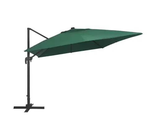 Saulessargs Ar Led Un Alumīnija Kātu, 400X300 Cm, Zaļš Vidaxl