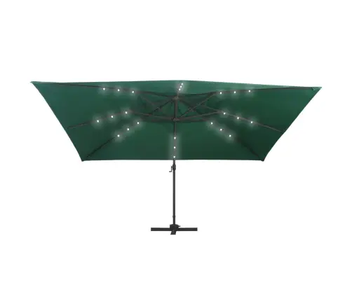 Saulessargs Ar Led Un Alumīnija Kātu, 400X300 Cm, Zaļš Vidaxl