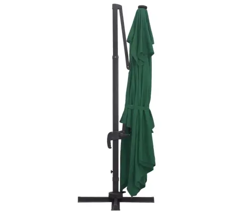 Saulessargs Ar Led Un Alumīnija Kātu, 400X300 Cm, Zaļš Vidaxl