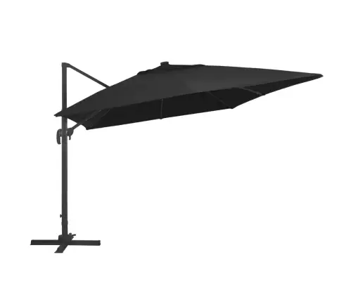 Saulessargs Ar Led Un Alumīnija Kātu, 400X300 Cm, Melns Vidaxl