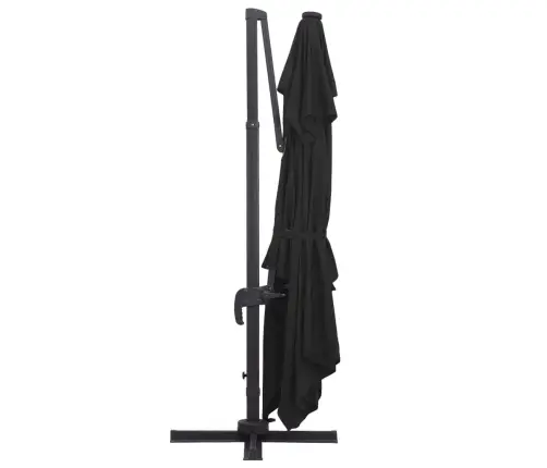 Saulessargs Ar Led Un Alumīnija Kātu, 400X300 Cm, Melns Vidaxl