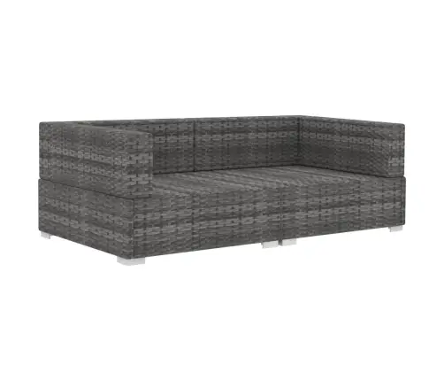 Stūra Krēsli Ar Spilveniem, 2 Gab., Pelēka Pe Rotangpalma Vidaxl