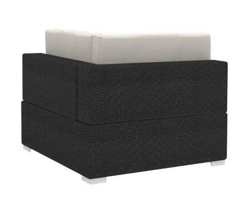 3-Osaline Aiadiivanikomplekt Patjadega, Polürotang, Must