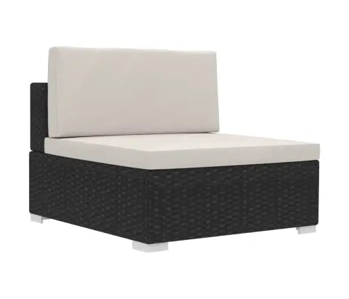 3-Osaline Aiadiivanikomplekt Patjadega, Polürotang, Must