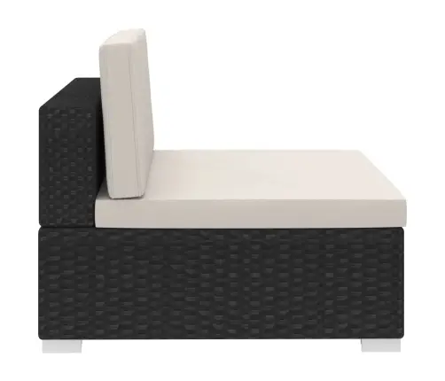 3-Osaline Aiadiivanikomplekt Patjadega, Polürotang, Must