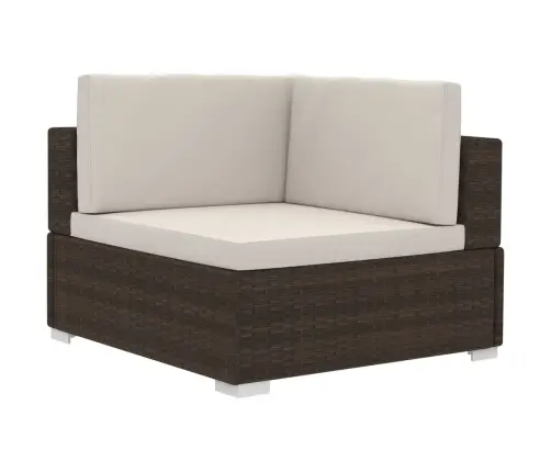 Sodo Sofos Komplektas Su Pagalvėmis, 3 Dalių, Rudas, Ratanas