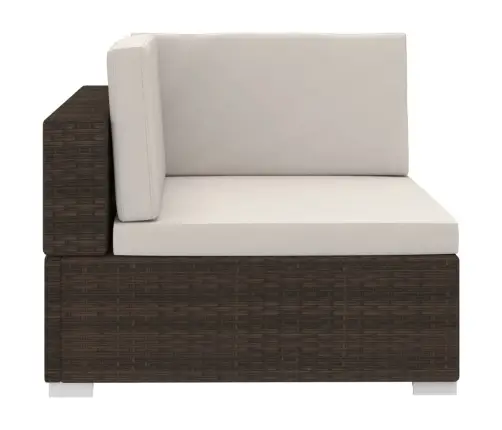 Sodo Sofos Komplektas Su Pagalvėmis, 3 Dalių, Rudas, Ratanas