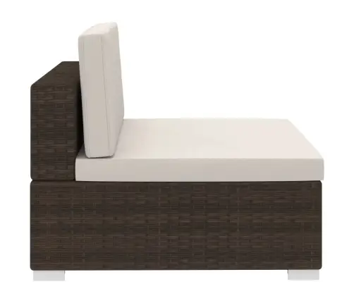 Sodo Sofos Komplektas Su Pagalvėmis, 3 Dalių, Rudas, Ratanas