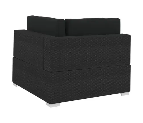 3-Daļīgs Dārza Dīvāna Komplekts Ar Matračiem, Melns Pe Pinums Vidaxl