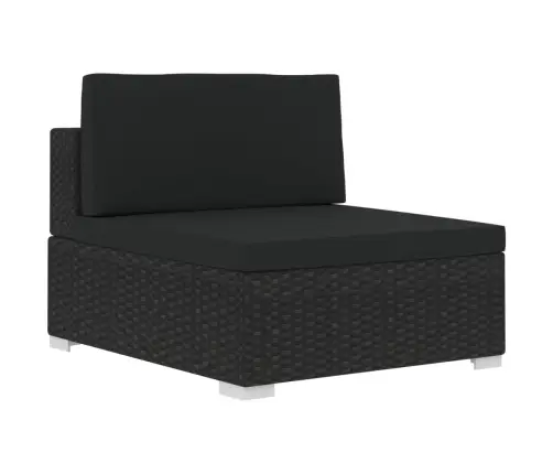 3-Daļīgs Dārza Dīvāna Komplekts Ar Matračiem, Melns Pe Pinums Vidaxl
