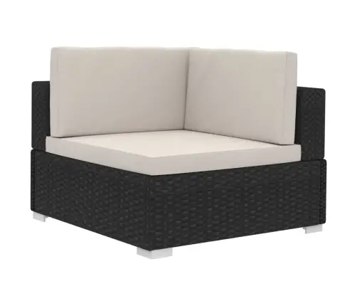 4-Daļīgs Dārza Dīvāna Komplekts Ar Matračiem, Melns Pe Vidaxl