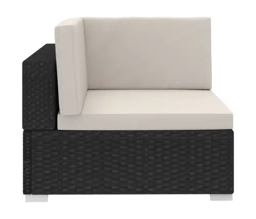 4-Daļīgs Dārza Dīvāna Komplekts Ar Matračiem, Melns Pe Vidaxl