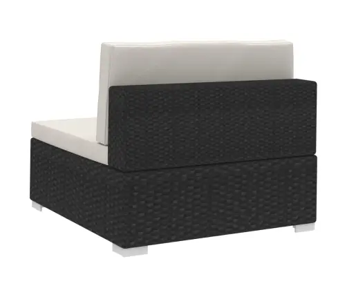 4-Daļīgs Dārza Dīvāna Komplekts Ar Matračiem, Melns Pe Vidaxl