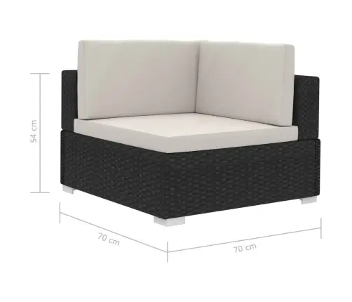 4-Daļīgs Dārza Dīvāna Komplekts Ar Matračiem, Melns Pe Vidaxl