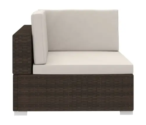 4-Daļīgs Dārza Dīvāna Komplekts Ar Matračiem, Brūns Pe Pinums Vidaxl