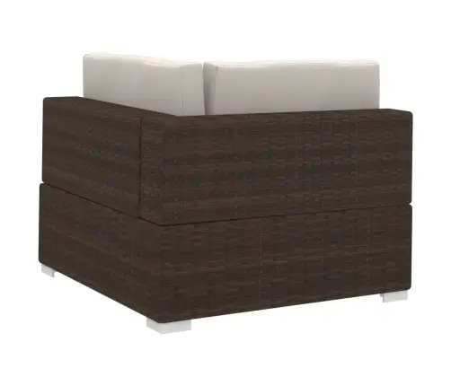 4-Daļīgs Dārza Dīvāna Komplekts Ar Matračiem, Brūns Pe Pinums Vidaxl