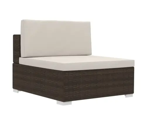 4-Daļīgs Dārza Dīvāna Komplekts Ar Matračiem, Brūns Pe Pinums Vidaxl