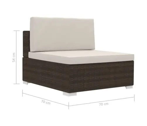 4-Daļīgs Dārza Dīvāna Komplekts Ar Matračiem, Brūns Pe Pinums Vidaxl