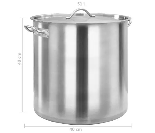 Suur Keedupott, 50 L, 40 X 40 cm Roostevaba Teras