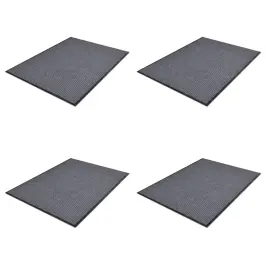 Durų Kilimėliai, 4 Vnt., Pilkos Spalvos, 90X60cm Pvc