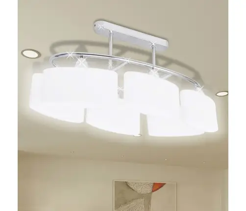 Ellipsikujuline Laelamp Klaasist Kuplitega 2 Tk, E14