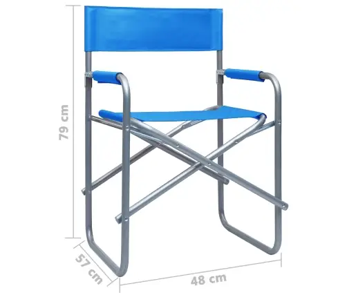Režissööritoolid, 2 Tk, Teras, Sinine Režissööritoolid, 2 Tk, Teras, Sinine
