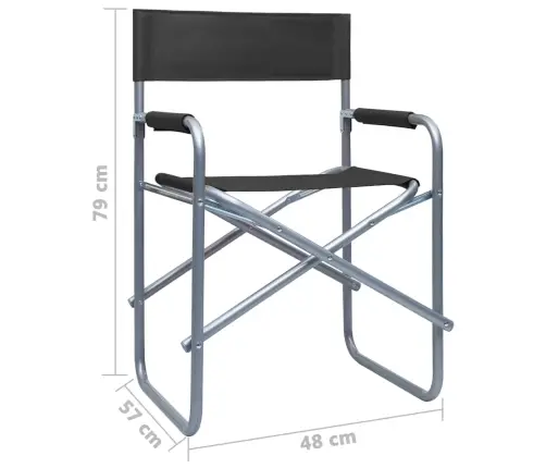 Režisora Krēsli, 2 Gab., Tārauds, Melni Vidaxl