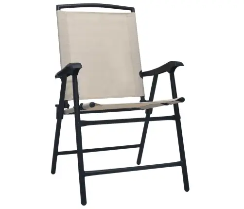 Sulankstomos Sodo Kėdės, 2Vnt., Kreminės Spalvos, Tekstilenas