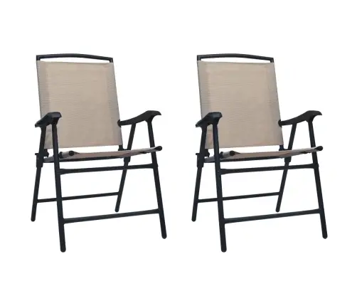 Sulankstomos Sodo Kėdės, 2Vnt., Taupe Spalvos, Tekstilenas