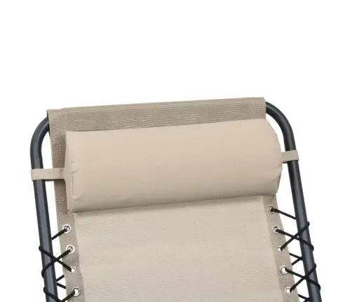 Terasos Kėdės Atrama Galvai, Kreminė, 40X7,5X15cm Tekstilenas