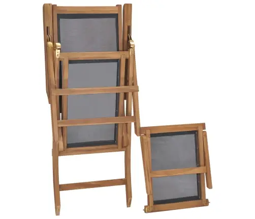 Pludmales Krēsls Ar Kāju Balstu, Masīvs Tīkkoks, Melns Vidaxl