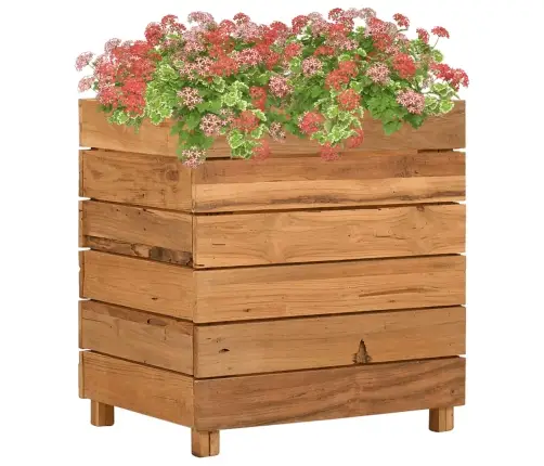 Augstā Puķu Kaste, 50X40X55 Cm, Pārstrādāts Tīkkoks Un Tērauds Vidaxl