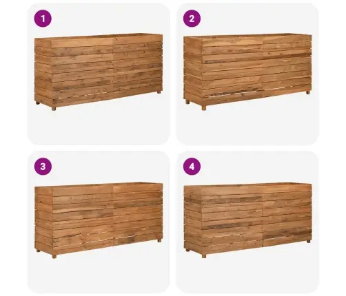 Augstā Puķu Kaste, 150X40X72 Cm, Pārstrādāts Tīkkoks Un Tērauds Vidaxl