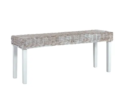 Sols, 110 Cm, Balts, Dabiska Kubu Rotangpalma, Mahagonijs Masīvkoks Vidaxl