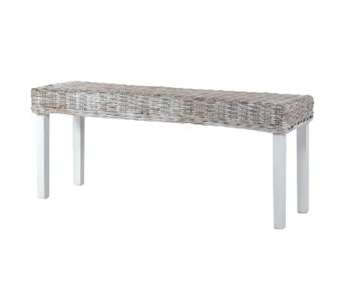 Sols, 110 Cm, Balts, Dabiska Kubu Rotangpalma, Mahagonijs Masīvkoks Vidaxl