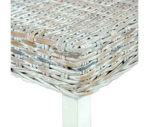 Sols, 110 Cm, Balts, Dabiska Kubu Rotangpalma, Mahagonijs Masīvkoks Vidaxl